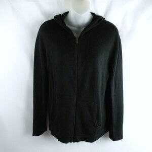 Neiman Marcus Cashmere Blend Hoodie Zipper Sweater M